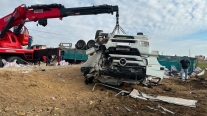MERCEDES ÜZERİNDE 50 TONLUK ÇİFT KIRMA VİNÇ